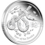 Stbrn mince 2013 - Austrlie 8 $ - Rok Hada - Year of the Snake 5 oz - proof