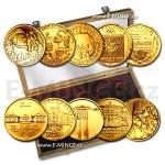 esk zlat mince 2001 - 2005 Sada 10 zlatch minc cyklu Deset stolet architektury - proof