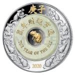 Chinese Lunar Series 2020 - Laos 2000 KIP Lunar Year of the Rat with Jade - Proof