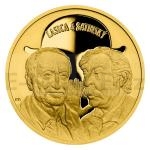 Zlato Zlat pluncov medaile L&S Milan Lasica a Jlius Satinsk - proof