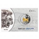Czech Lion 2020 - Niue 2 NZD Silver 1 oz Coin Czech Lion Partially Gilded - Numbered Proof - no. 0701