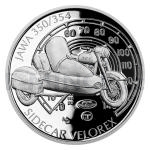Dopravn prostedky 2021 - Niue 1 NZD Stbrn mince Na kolech - Motocykl JAWA 350/354 sidecar - proof