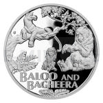 Pohdky a Cartoons (kreslen pbhy) 2022 - Niue 1 NZD Stbrn mince Kniha Dungl - Medvd Bal a ern panter Baghra - proof