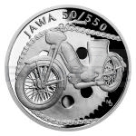 Tmata 2022 - Niue 1 NZD Stbrn mince Na kolech - Motocykl JAWA 50/550 - proof