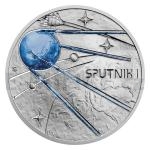 Astronomy and Univers 2022 - Niue 1 NZD Silver coin The Milky Way - The first artificial satellite - proof