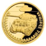 Dopravn prostedky 2022 - Niue 5 NZD Zlat mince Obrnn technika - M4 Sherman - proof