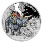 Zahrani 2022 - Niue 1 NZD Stbrn mince Pravk svt - Triceratops - proof