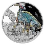 Stbro 2023 - Niue 1 NZD Stbrn mince Pravk svt - Parasaurolophus - proof