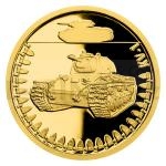 Dopravn prostedky 2023 - Niue 5 NZD Zlat mince Obrnn technika - KV-1 - proof