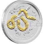 Zahrani 2013 - Austrlie 1 $ - Rok Hada - Year of the Snake Gilded Edition - BU