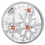 Drahokamy a krystaly 2011 - Kanada 20 $ - Hyacinth Red Small Snowflake / Vloka - proof