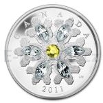 Vnoce 2011 - Kanada 20 $ - Topaz Snowflake / Vloka - proof