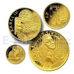 esk zlat mince 1998 - Sada zlatch minc KAREL IV. - proof