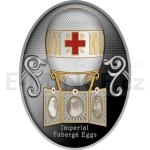 Imperiln Fabergho vejce 2021 - Niue 1 NZD Faberg vejce Red Cross with Imperial Portraits Egg - proof