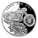 Na kolech 2023 - Niue 1 NZD Stbrn mince Na kolech - Motocykl JAWA 500 OHC - proof