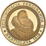 Slovensk zlat mince 2018 - Slovensko 100  Bratislavsk korunovace - 400. vro korunovace Ferdinanda II. - proof