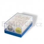 Kapsle a rmeky na mince KRBOX - plastov box na 100 ks mincovnch rmek, modr