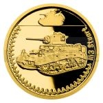 Transportation and Vehicles 2023 - Niue 5 NZD Gold Coin Armored Vehicles - M3 Stuart - Proof