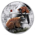 Drahokamy a krystaly 2014 - Niue 1 NZD Lemur erven (Red Ruffed Lemur) - proof