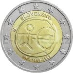 Slovak 2 Euro Commemorative Coins 2009 - 2  Slovakia - 10th anniversary of Economic and Monetary Union - Unc