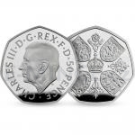 Krl Karel III. / Korunovace 2022 - Velk Britnie 50p - Stbrn mince Queen Elizabeth II / Krlovna Albta II. - proof