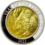 nsk lunrn kalend 2022 - Cook Islands 25 $ Year of the Tiger / Rok Tygra s Perlet - proof