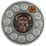 For Luck 2020 - Niue 1 $ Zodiac Signs - Taurus - Antique finish
