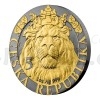 2022 - Niue 2 NZD Silver 1 oz Bullion Coin Czech Lion ANNIVERSARY Ruthenium - vergoldet St. (Obr. 0)