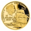 2020 - Niue 10 NZD Zlat tvrtuncov mince Na vlnch - James Cook - proof (Obr. 0)