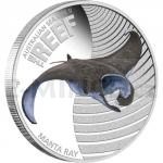World Coins 2012 - Australian Sea Life II - The Reef - Manta Ray 1/2oz Silver Proof Coin