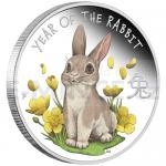 Year of the Rabbit 2023 2023 - Tuvalu 0,50 $ Newborn Baby Rabbit 1/2oz Silver Proof Coin