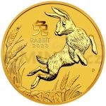 Australia 2023 - Australia 25 AUD Lunar Series III Year of the Rabbit 1/4 oz Au