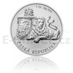Czech Lion 2019 - Niue 2 NZD Silver 1 oz Bullion Coin Czech Lion - Stand