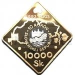 Slowakische Goldmnzen 2003 - Slowakei 10000 SK 10 Jahre der Slowakischen Republik - PP