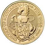 2018 - Velk Britnie - The Queen's Beasts - The Unicorn 1 Oz Gold Bullion Coin