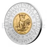 Tschechische Goldmnzen 2019 - 2000 CZK Bimetall-Mnzen Einfhrung der tschechoslowakischen Krone St.