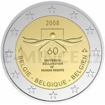 World Coins 2008 - 2  Belgium - 60th anniversary of the Universal Declaration of Human Rights - Unc