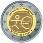 2- und 5-Euro Mnzen 2009 - 2  Frankreich - 10 Jahre WWU - St.