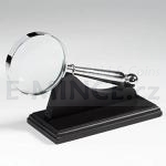 For Him Chrome-plated magnifier with wooden stand