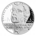 Tschechische Medailen Silver Medal National Heroes - Milada Horkov - Proof