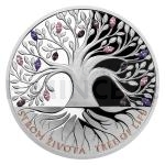 2021 - Niue 2 NZD Silver Crystal Coin - Tree of Life - Summer - Proof