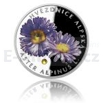 Niue Silver coin Aster alpinus - proof