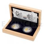 2018 - Niue 1 NZD Set of two Silver Coins Golden Rose from the Pope - Proof