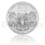 Czech & Slovak 2018 - Niue 25 NZD Silver 10 oz Soin Establishment of Czechoslovakia - Stand