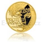 Archiv + vyprodan 2019 - Niue 1 NZD Zlat mince Cesta za svobodou - Karel Kryl "Protest song" - proof