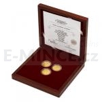 Set of three gold coins St. John of Nepomuk - proof