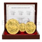 Niue 2019 - Niue 8750 NZD Set of Gold Bullion Coins Czech Lion 2019 Stand - 5oz, 10oz, 1kg