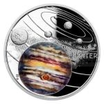 Astronomie a vesmr 2020 - Niue 1 NZD Stbrn mince Slunen soustava - Jupiter - proof