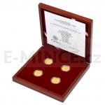 Architektur 2020 - Niue 10 NZD Set of Four Gold Coins Notre-Dame Cathedral in Paris - Proof