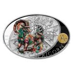 esko a Slovensko 2021 - Niue 1 NZD Stbrn mince Znamen zvrokruhu - Kozoroh / Capricorn - proof